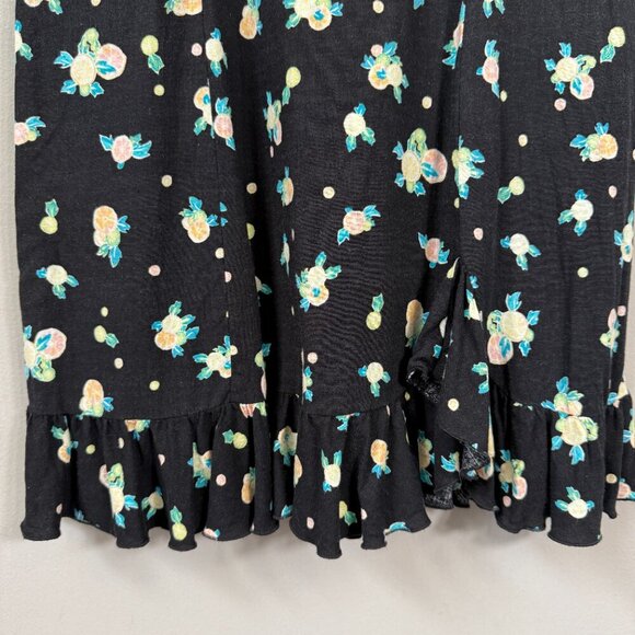Free People Like a Lady Floral Mini Dress Women's Medium Black Boho Open Back - Picture 9 of 16